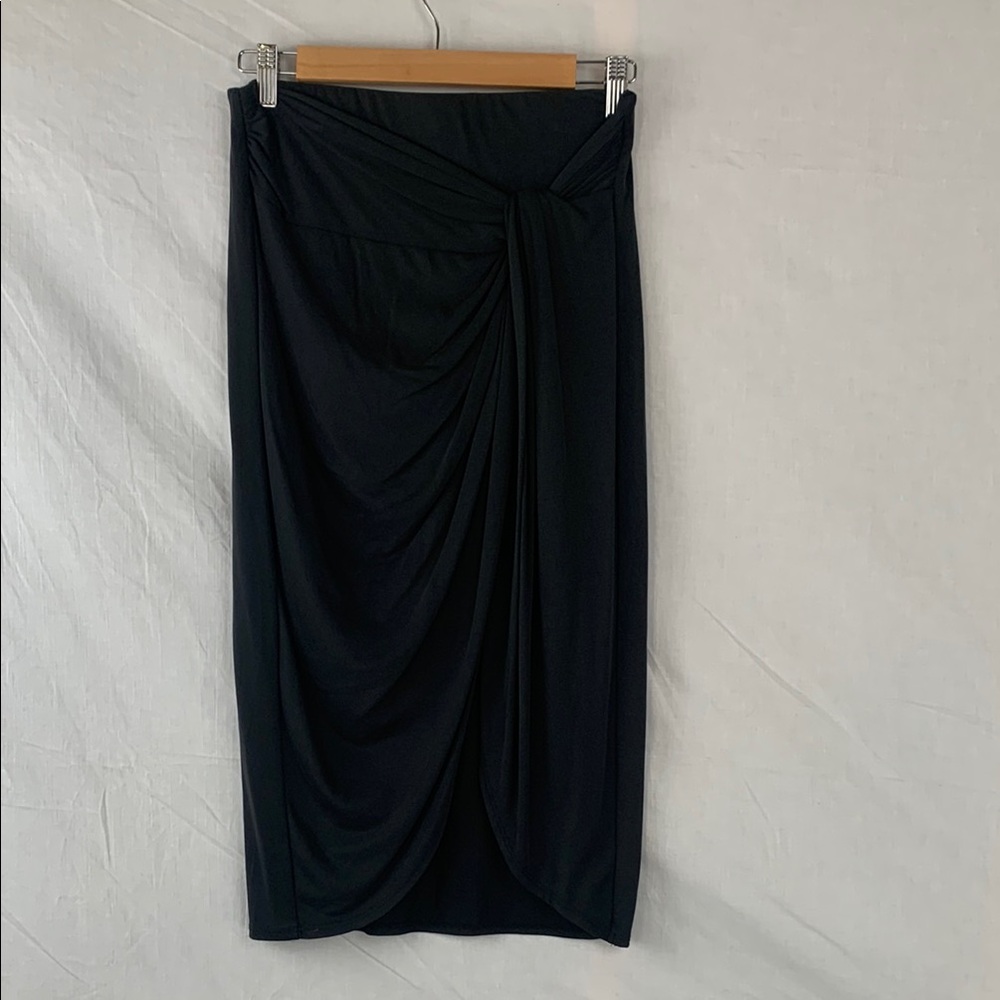 Elegant Black Draped Skirt
